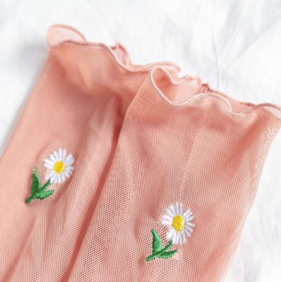 Daisy transparent fungus lace stockings (4)
