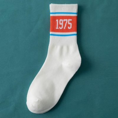 White personalized letters sports cotton socks (4)