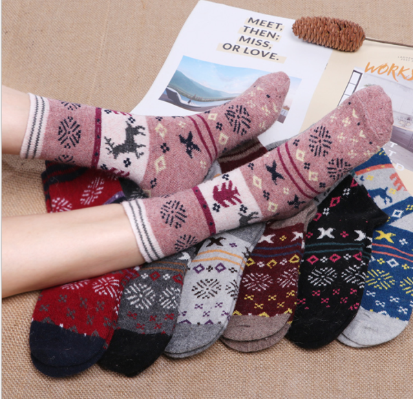 Christmas deer wool ladies thicken socks (1)