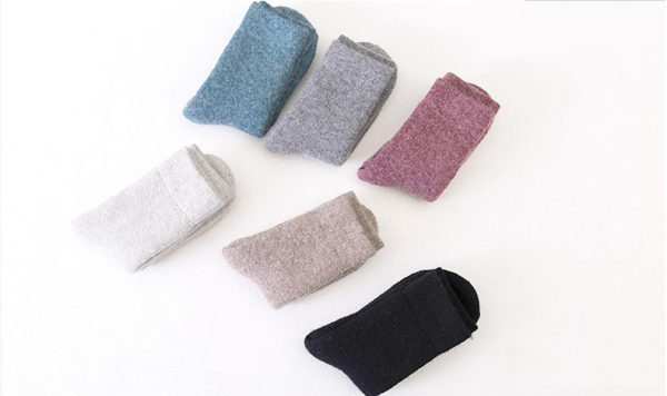 Thick warm ski hiking plain wool socks (2)