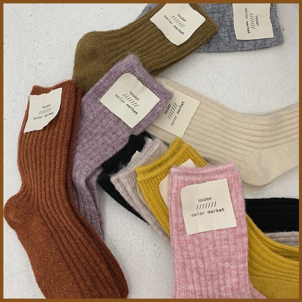 Winter thermal fiber womens wool socks (2)